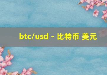 btc/usd - 比特币 美元